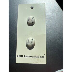 JHB International Baseball Buttons Black White 5/8" Made in France New on Card